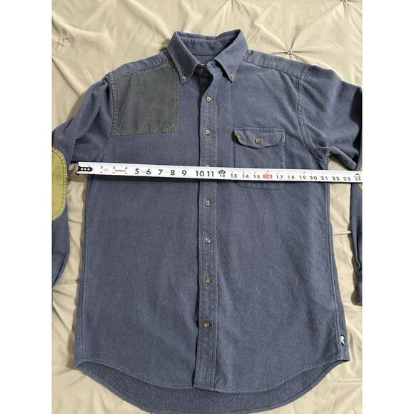 Vineyard Vines Crosby Shirt Men's Medium Blue 100% Cotton Flannel Elbow Patch - Picture 10 of 15